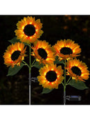 1PC Solar Powered Sunflower Light Outdoor Waterproof LED Ground Insert Lawn Lamp for Garden Lawn Courtyard Decoration